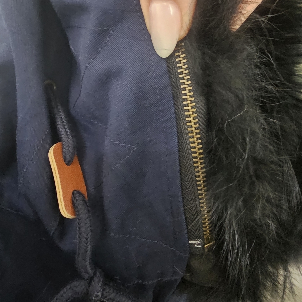 Ava & Kris Luxurious Fur and Cotton Canvas Utility Parka NWOT Size Small - Picture 7 of 10